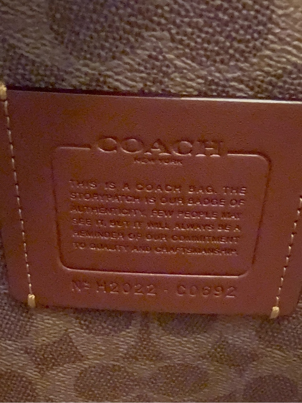 COACH Willow CO692 Colorblock and Pebbled Leather Tote Bag Mauve - Picture 6 of 9